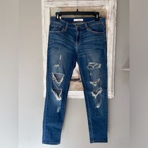 KanCan Dark Blue Distressed Women's Jeans